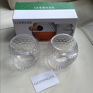 Godinger Golf Ball Cigar Double Old Fashion,‎ Set of 2